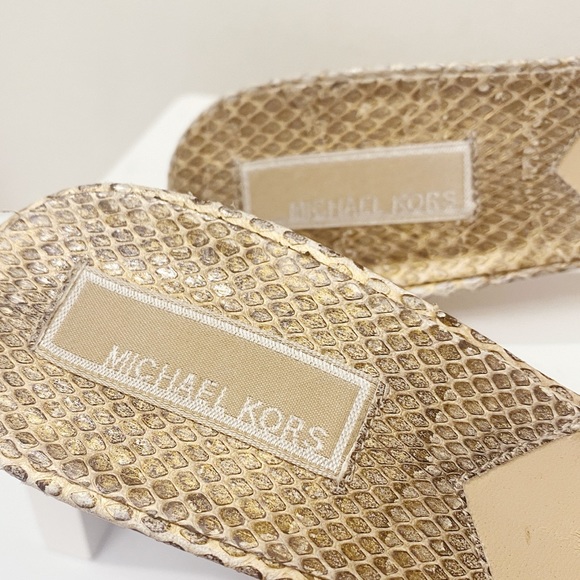 Michael Kors Collection Italy Python Snakeskin Mules Slides Sandals 39 40 9 - Picture 11 of 11